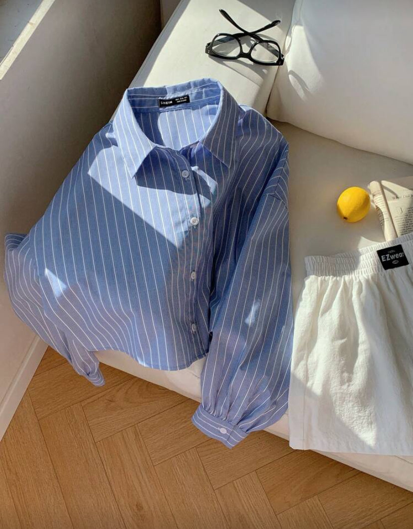 Camisa suelta de rayas E26XK01