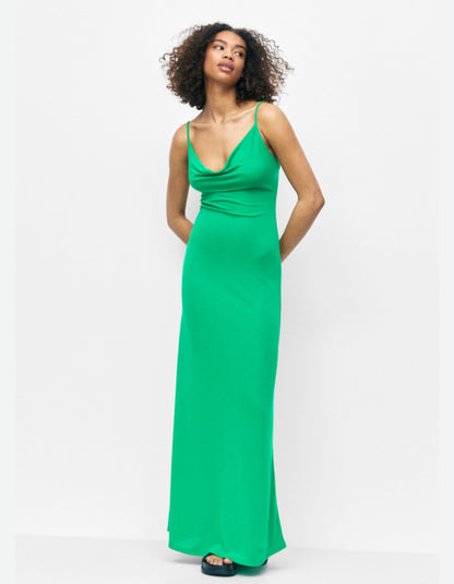 Vestido zara verde limon  con tirantes AG25UC010