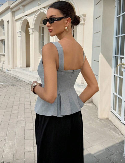 Blusa suspiro gris D25XB06