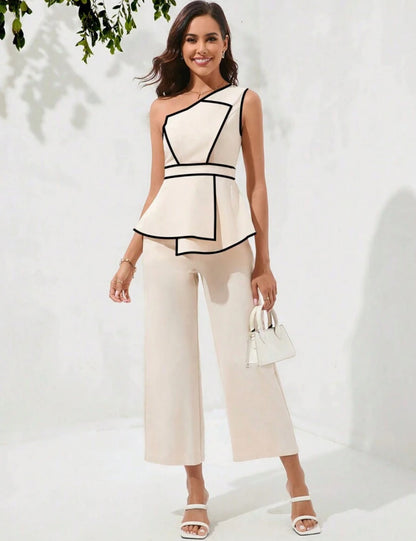 Conjunto elegante blusa sin mangas S25UX010