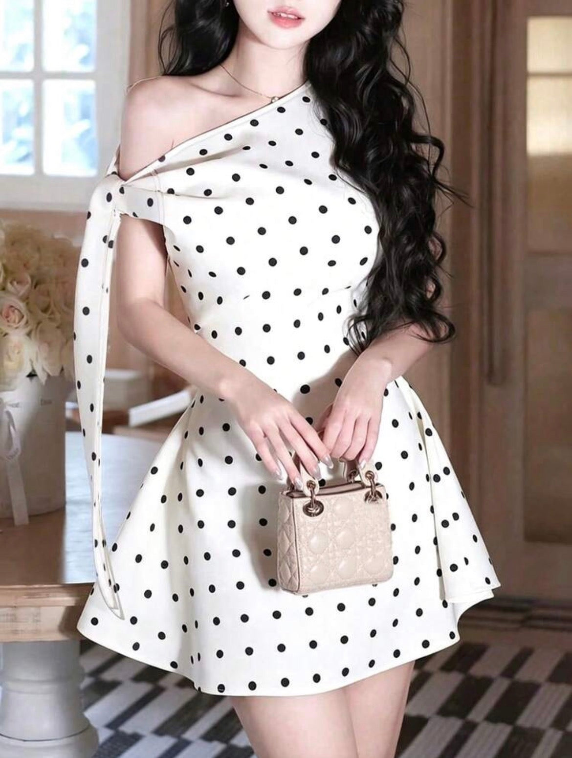 VESTIDO CON LAZO Y PUNTO S26AA09