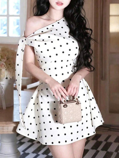 VESTIDO CON LAZO Y PUNTO S26AA09