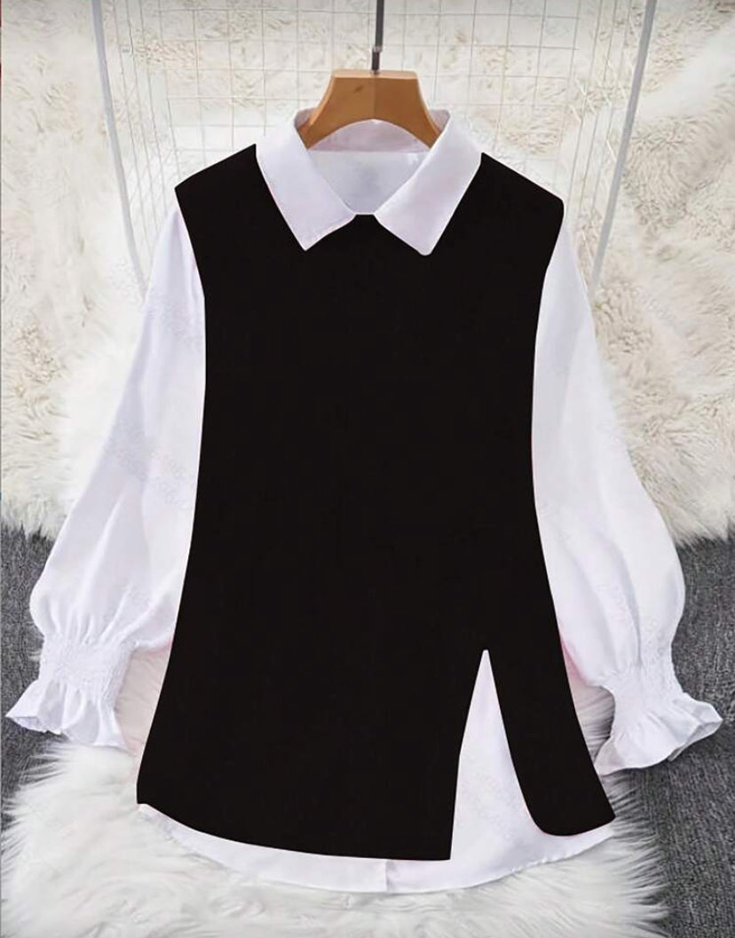 Chaleco de punto negro D25WX09