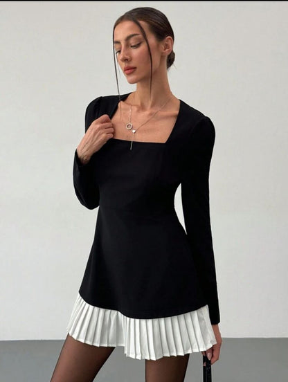 Vestido susurro de sombra manga larga S25UN07