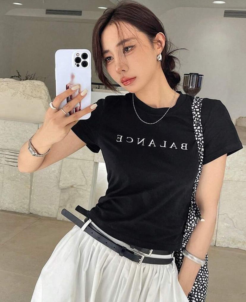 Camiseta de manga corta con impresión de letras A25PJ09