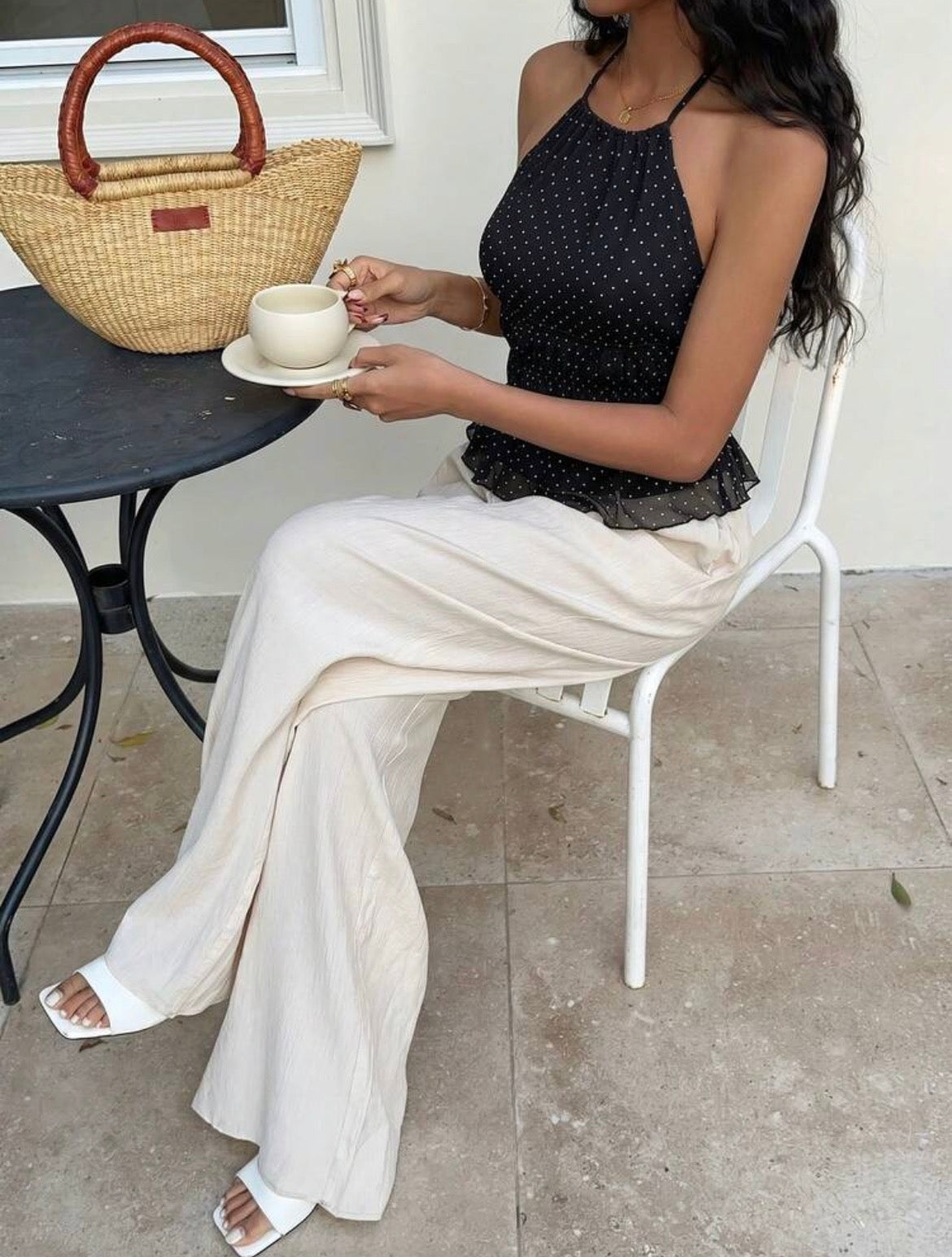 Blusa coqueta de puntos AG26AW08