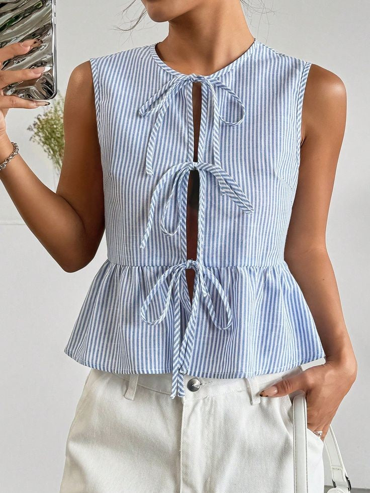 Camisa sin Mangas a Rayas A25IQ01