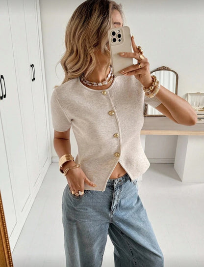 Blusa manga larga corta elegante de punto N25WP09