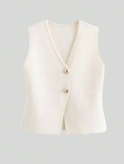 Coco elegante chaleco cuello V sin mangas M25PB06