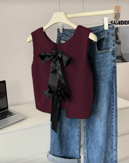 Chaleco de punto  con lazo N25WU01