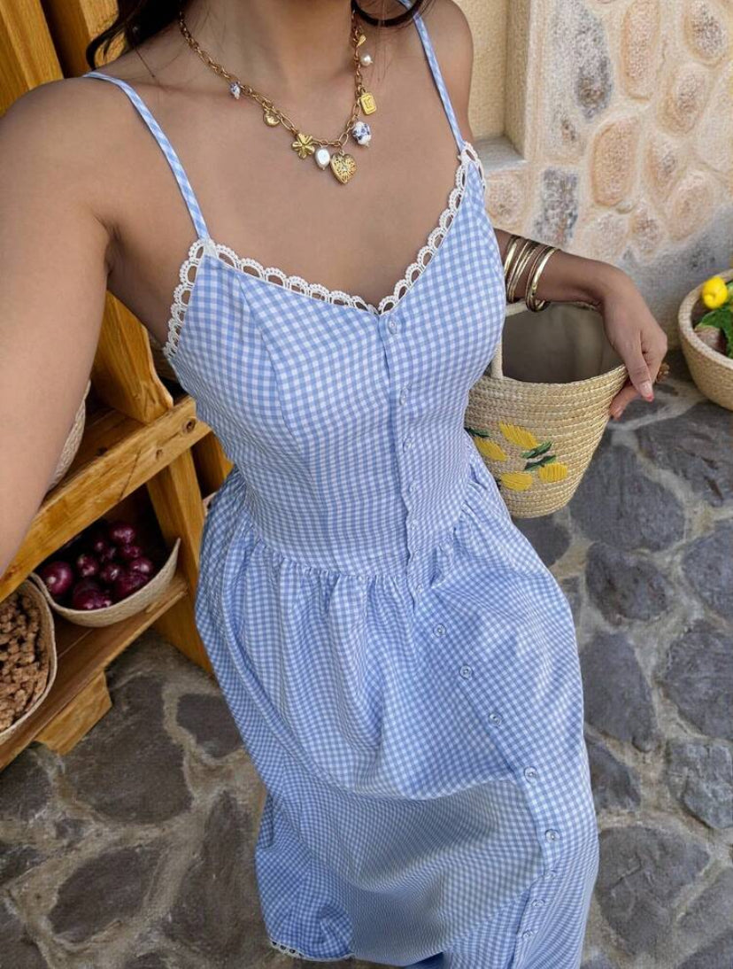 VESTIDO CON BOTONES A CUADROS JL26AB05