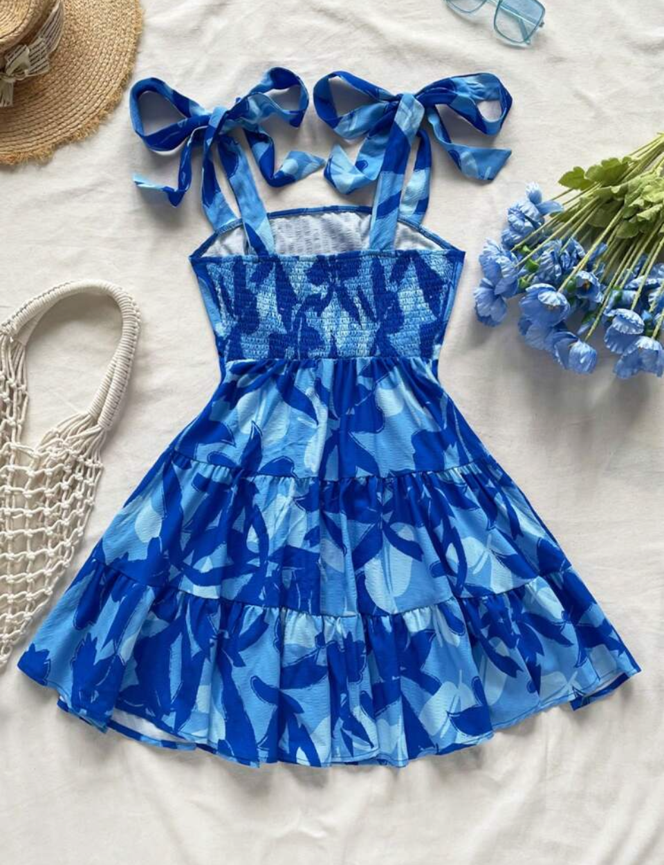 Azul profundo vestido casual corto M25ÑU01