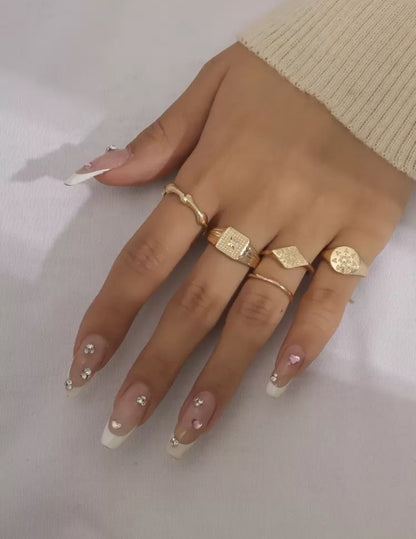Simetría Perfecta 5 Piezas Anillos con Textura Z.F25NP08