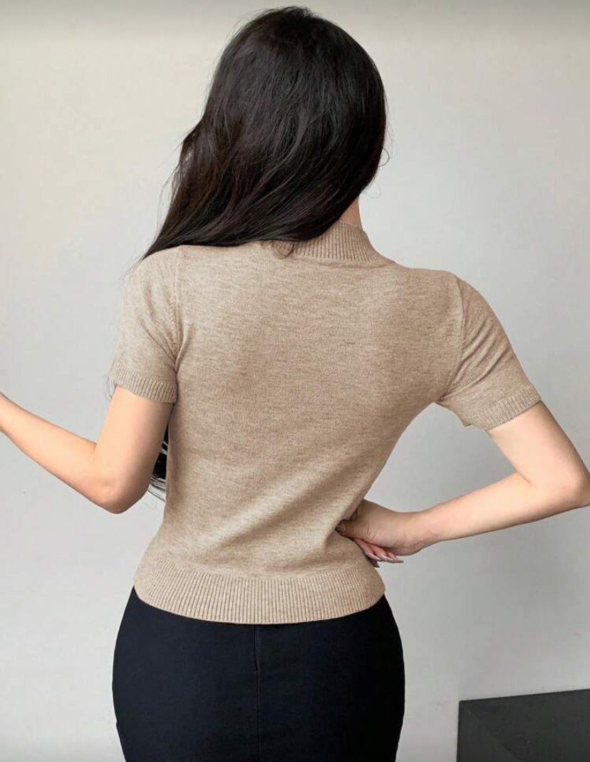 Blusa de punto de manga corta N25WM06