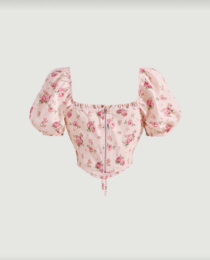 Blusa floral con lazo E26XP06