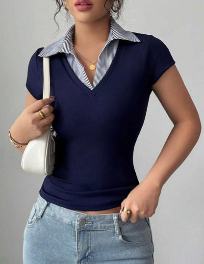 Camisa de manga corta de dos en uno A25QC010