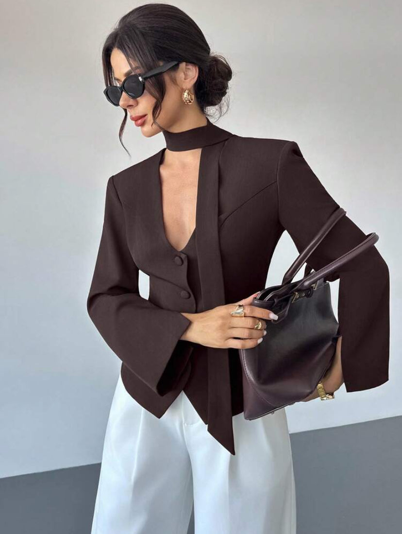 Chaqueta elegante con lazo MY26AC01