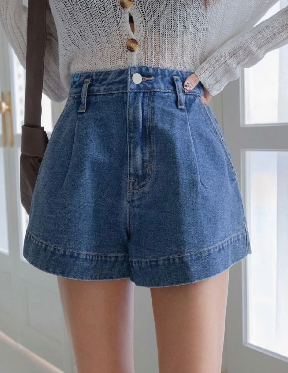 AirShorts Pantalones Cortos De Mezclilla De Cintura Alta M25ÑN07