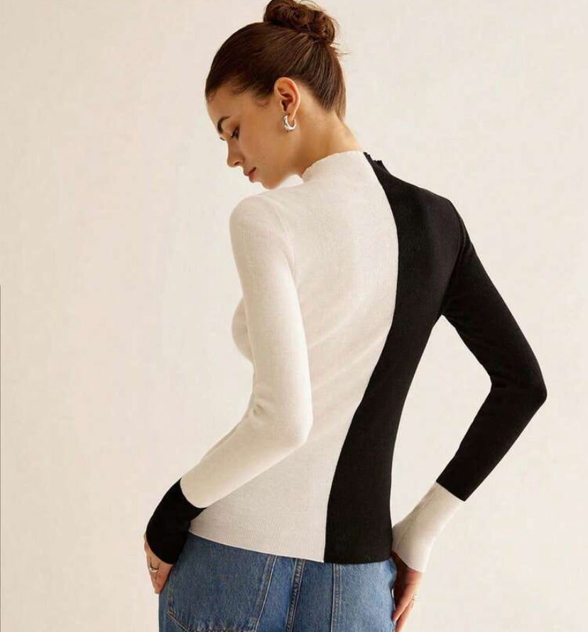 Blusa de punto de cuello alto N25WU05