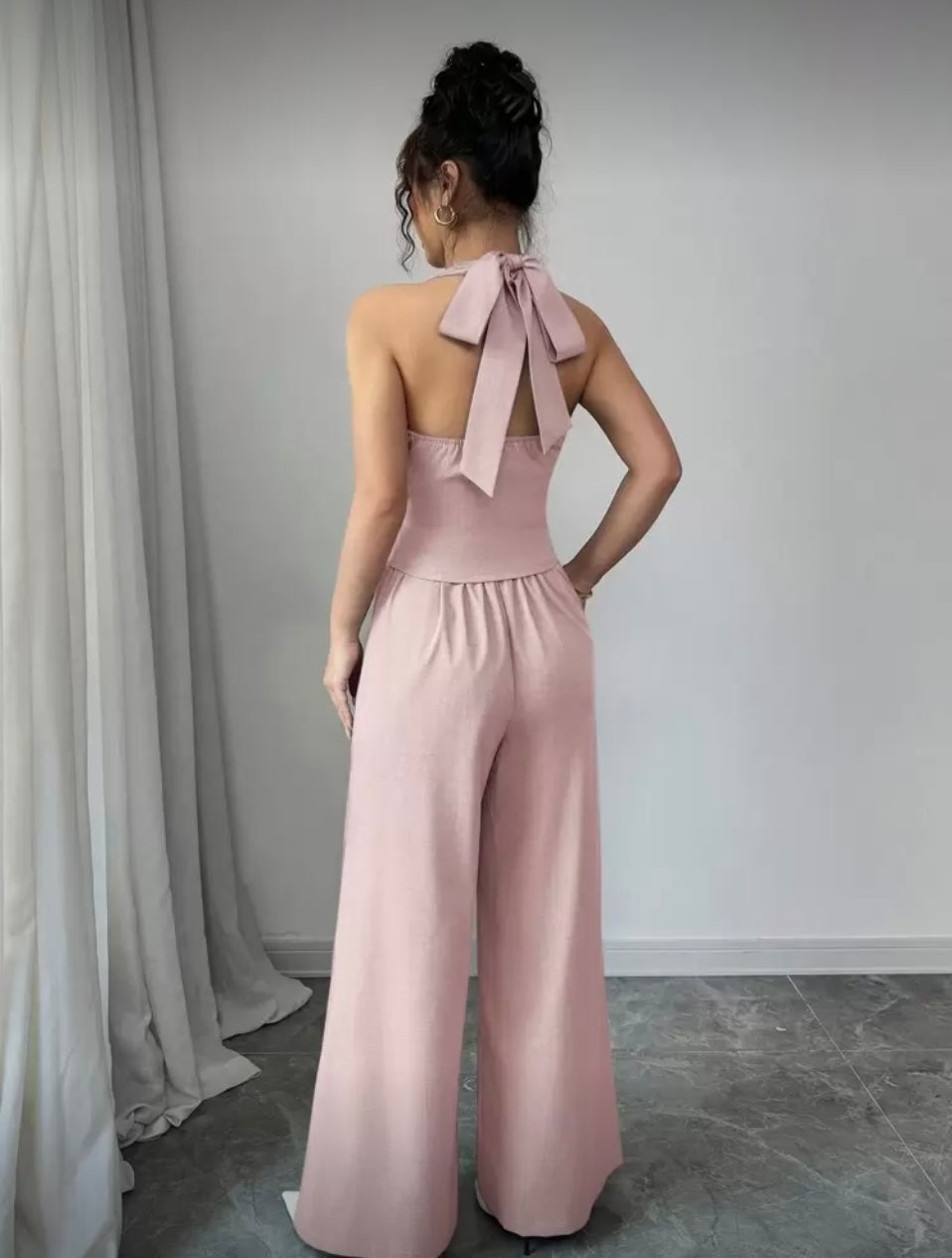 Conjunto rosa top y pantalón S25UV01