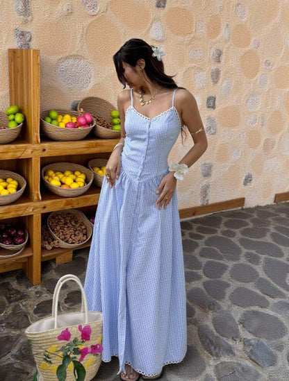 VESTIDO CON BOTONES A CUADROS JL26AB05