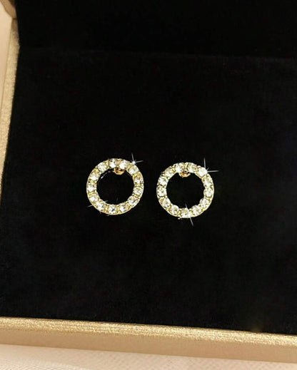 Magia Cristalina Pendientes Minimalistas de Círculo Z. F25NG06