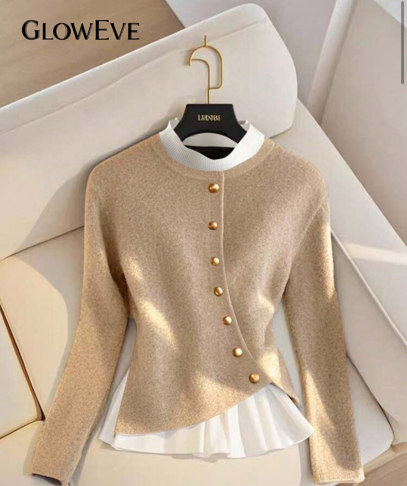 Elegante suéter plisado N25WU07