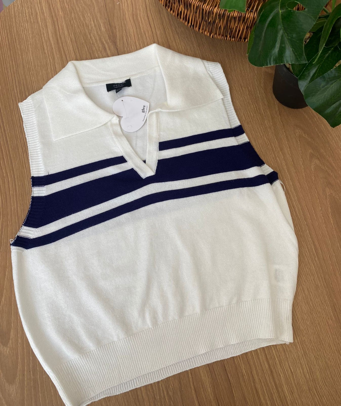 Blusa blanca de rayas O25VN06