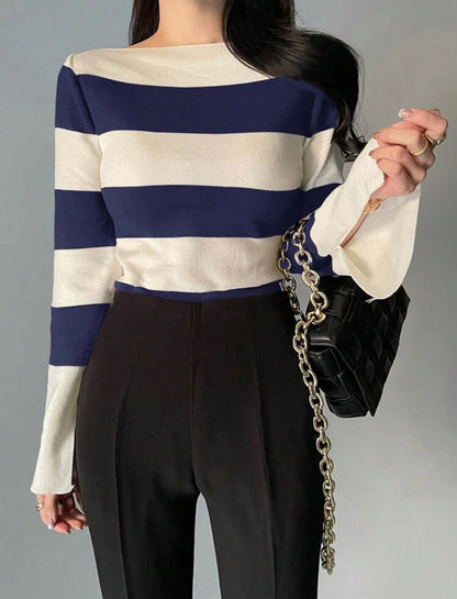 Blusa de punto con rayas S25UX09