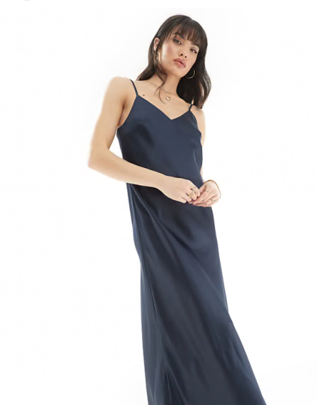 Vestido largo de satén azul J25SS07