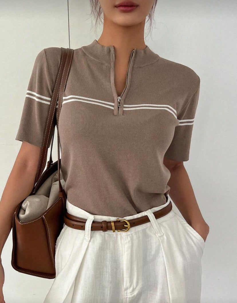 Blusa con cremallera F26YB03
