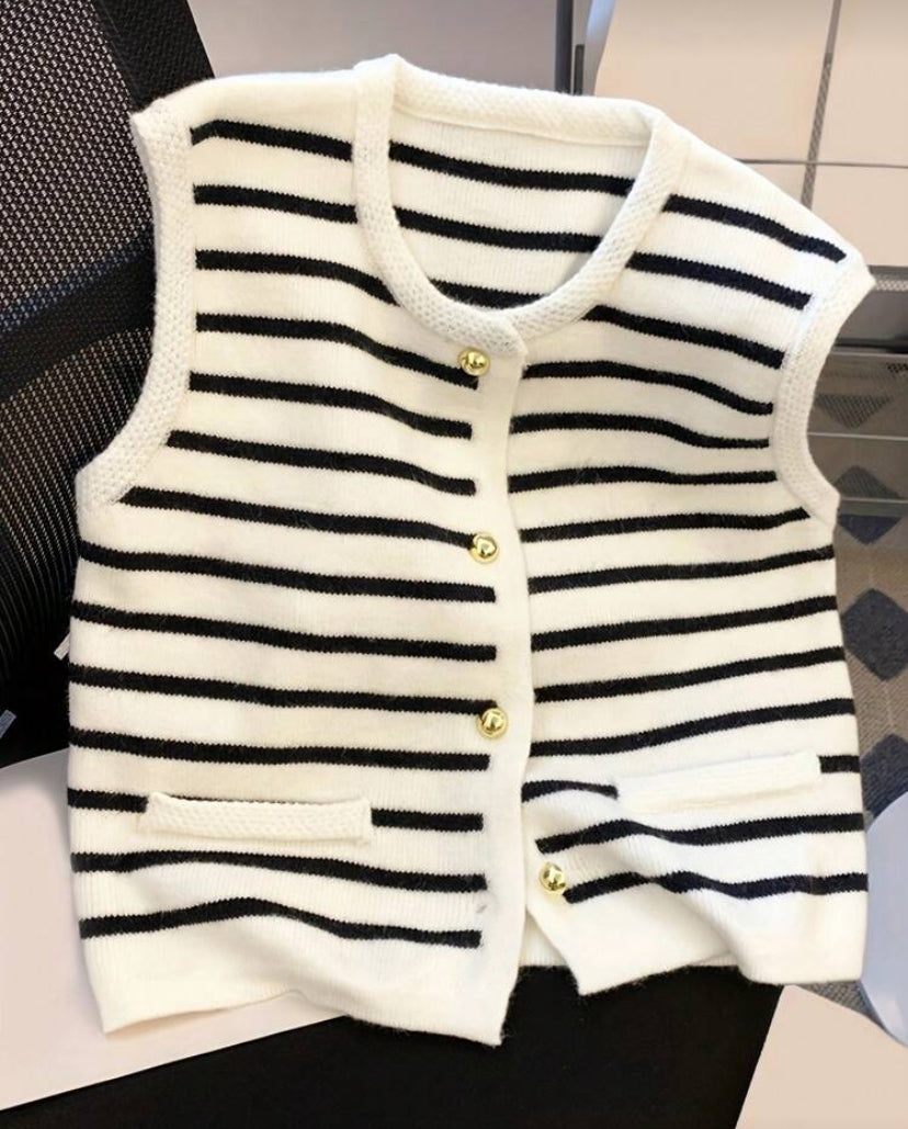 Chaleco  con rayas informal N25WQ07