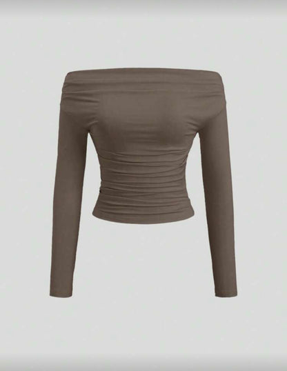 Blusa asimetrica de manga larga E26XJ05