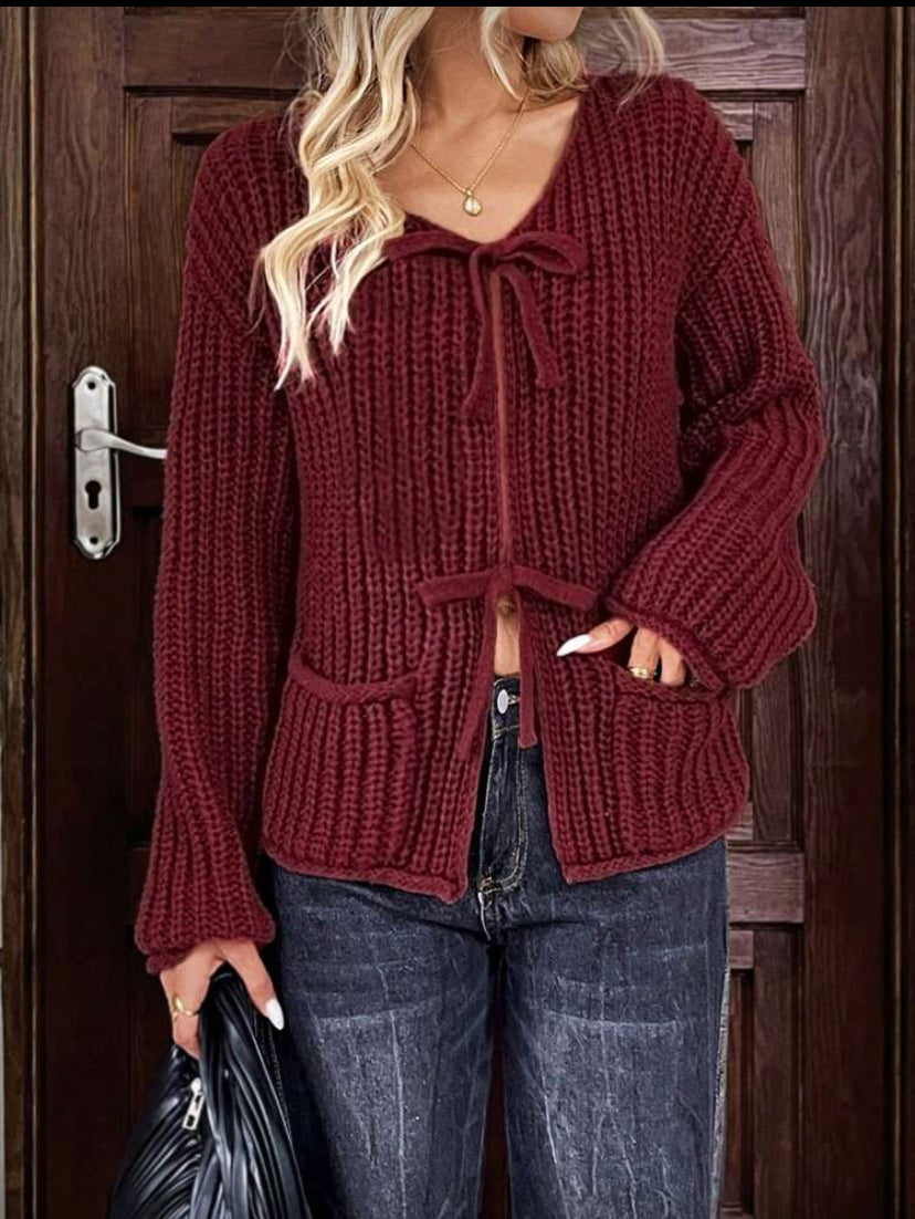 Cárdigan de color liso con botones D25WW03