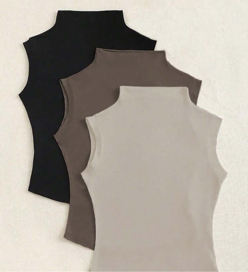 Elegancia Viva Top de Tanque Cuello Alto F25ÑA08