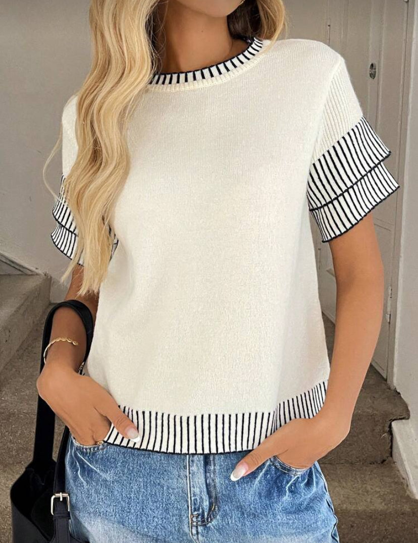 Blusa de punto manga corta F26XX01