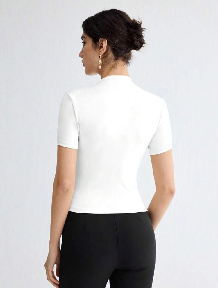 Blusa blanca manga corta S25UP09