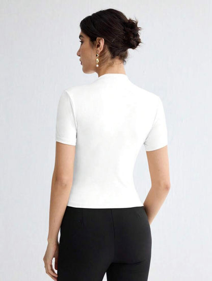 Blusa blanca manga corta S25UP09
