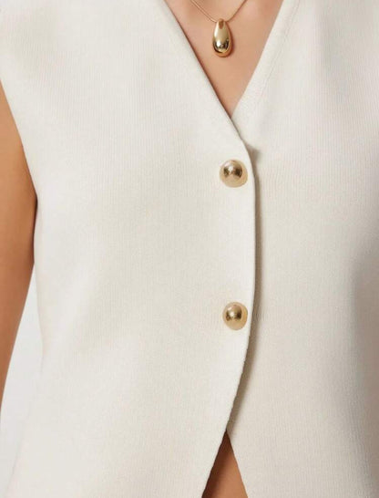 Coco elegante chaleco cuello V sin mangas M25PB06