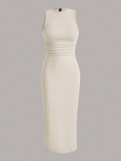 Amor en seda Vestido ajustado unicolor tejido de canalé M25ÑN09