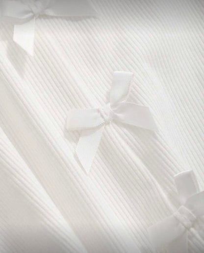 Ivory Soft Coquette Top Manga Larga N25WQ01