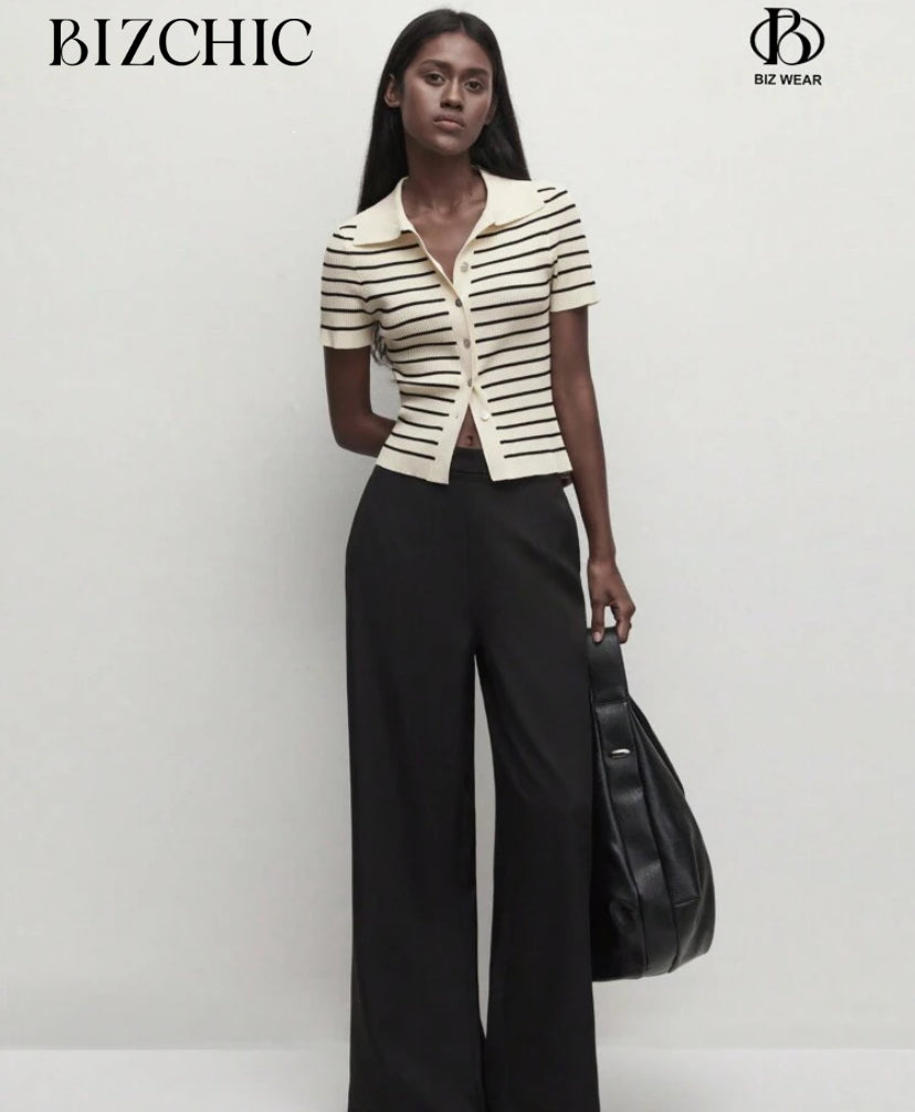 Blusa con botones a rayas E26XN04