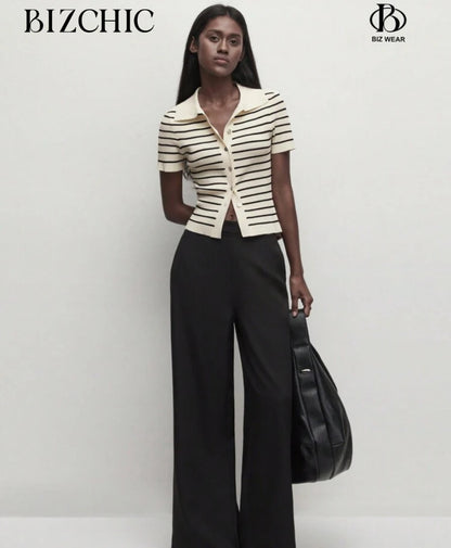 Blusa con botones a rayas E26XN04