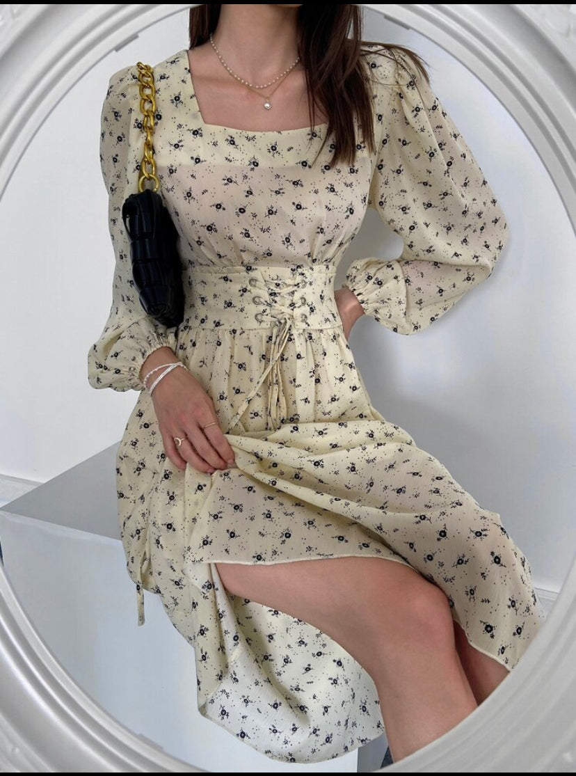 Vestido largo con estampado floral A25PG04