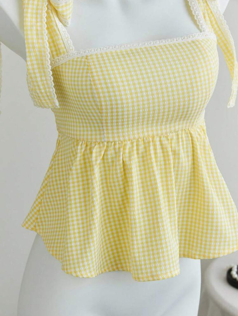 Blusa con diseño de cuadros MY26AE03
