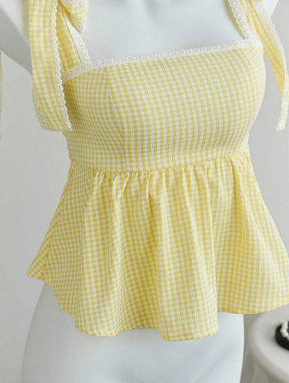 Blusa con diseño de cuadros MY26AE03