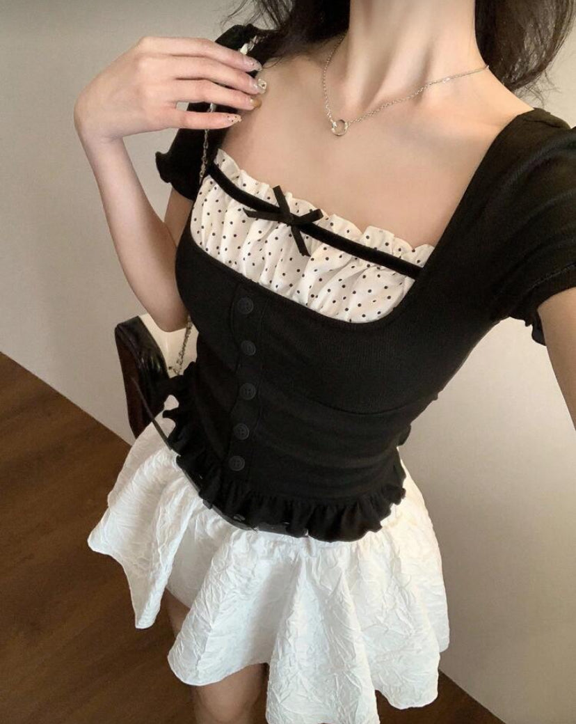 Blusa de manga corta casual E26XS09