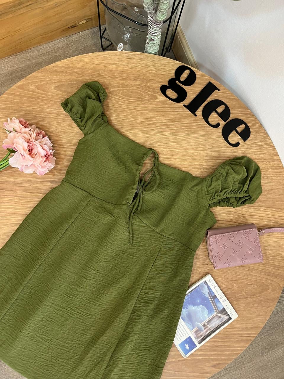 Vestido  largo verde ensencia J25RA01