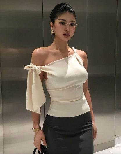 Blusa Asimétrica con lazo N25WN04