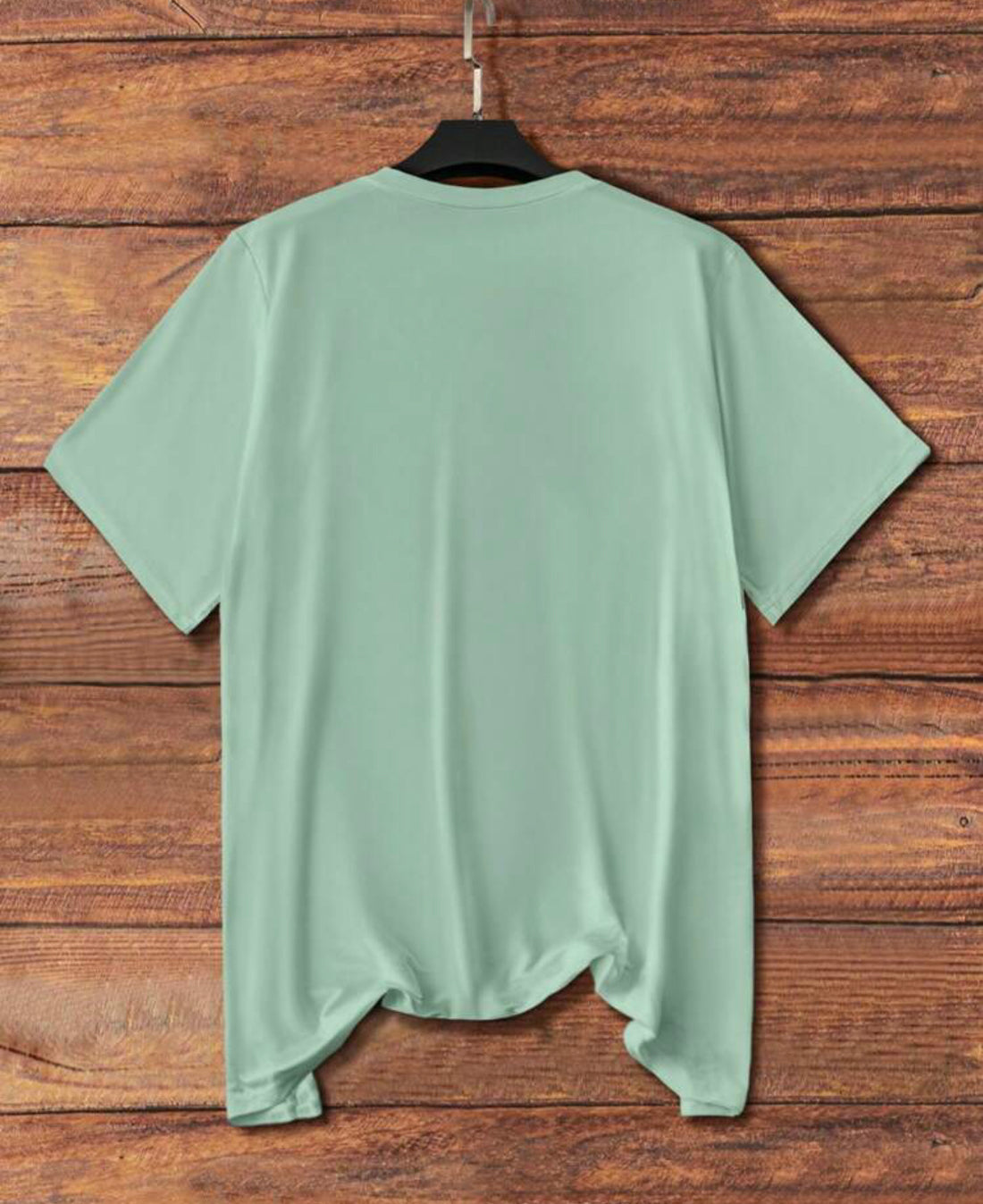 Camiseta manga corta cuello redondo con bordado de flores verde menta A25QA07